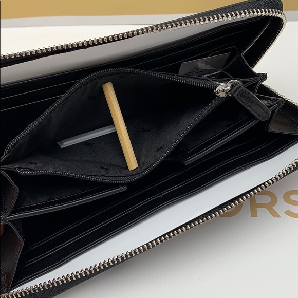 MICHAEL KORS COOPER TECH ZIP AROUND BLACK/MNDRINE - Picture 15 of 16